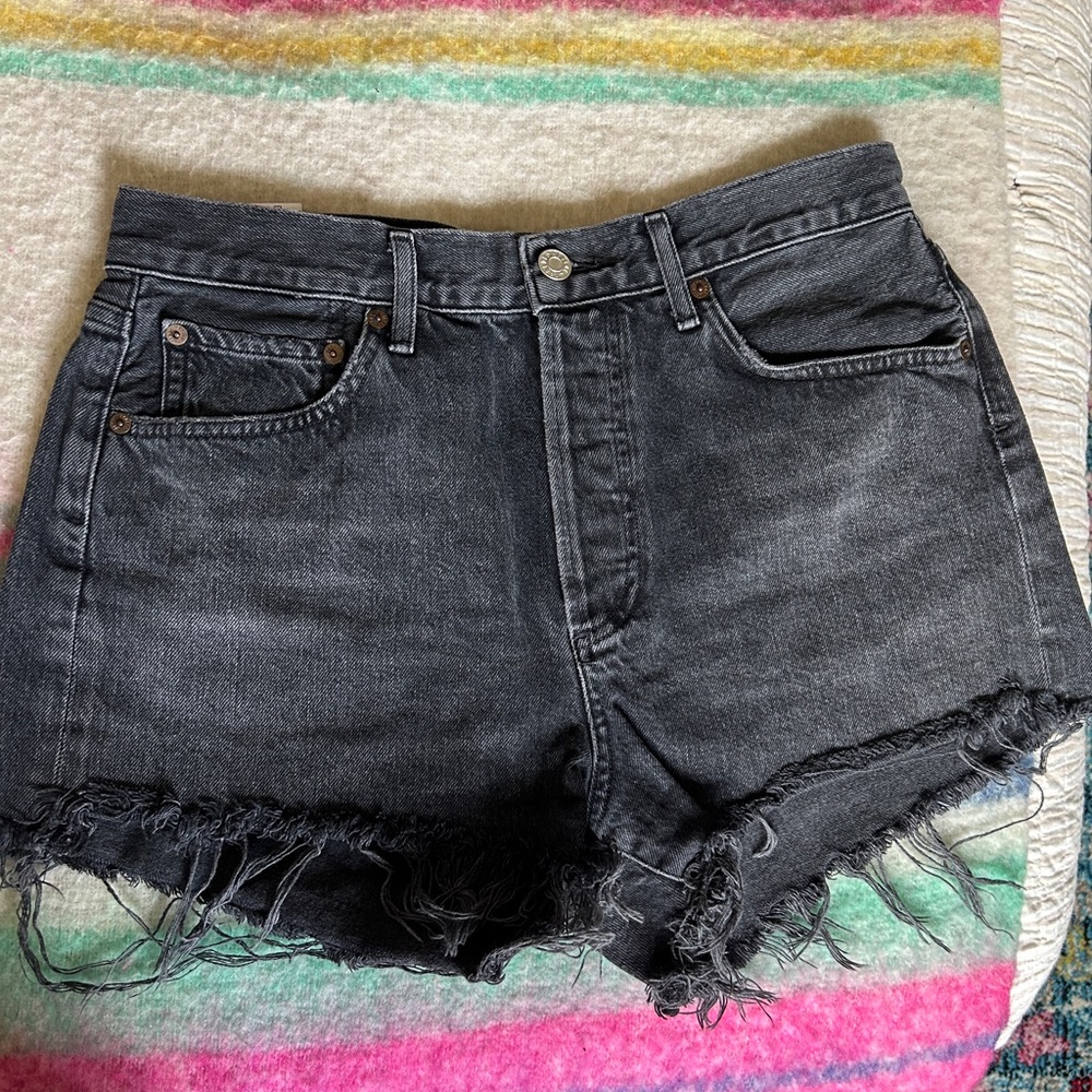 Agolde Black Denim Women Shorts